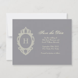 Save the Date // Charcoal & Cream Monogram