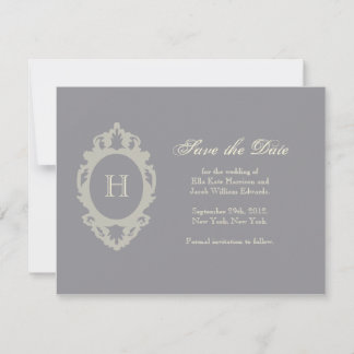 Save the Date // Charcoal & Cream Monogram