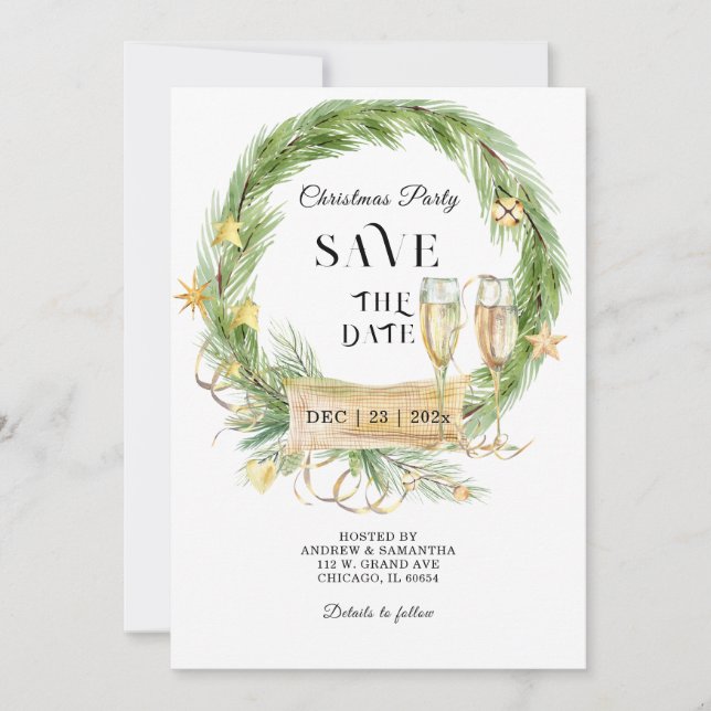 Save The Date Christmas Party Invitation (Front)