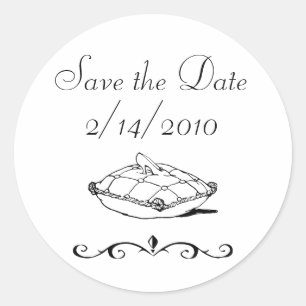Save the Date Cinderella Slipper Fairytale Art Classic Round Sticker