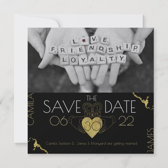 Save the Date Claddagh Gold (Back)