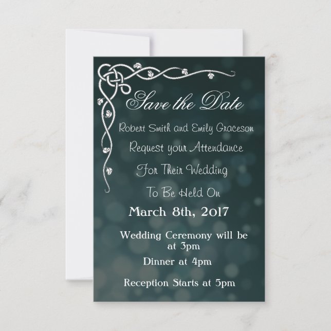 Save the Date Classic Black Wedding Invitation (Front)