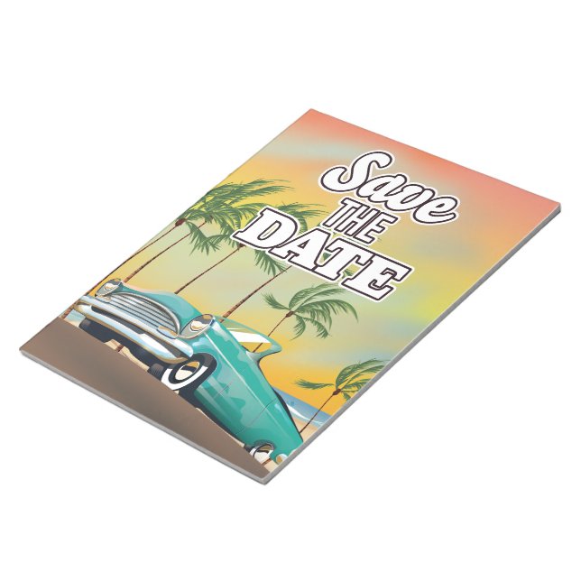 Save the Date Classic car Notepad (Angled)