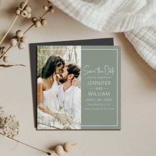 Save the Date Classic Photo Wedding Magnetic
