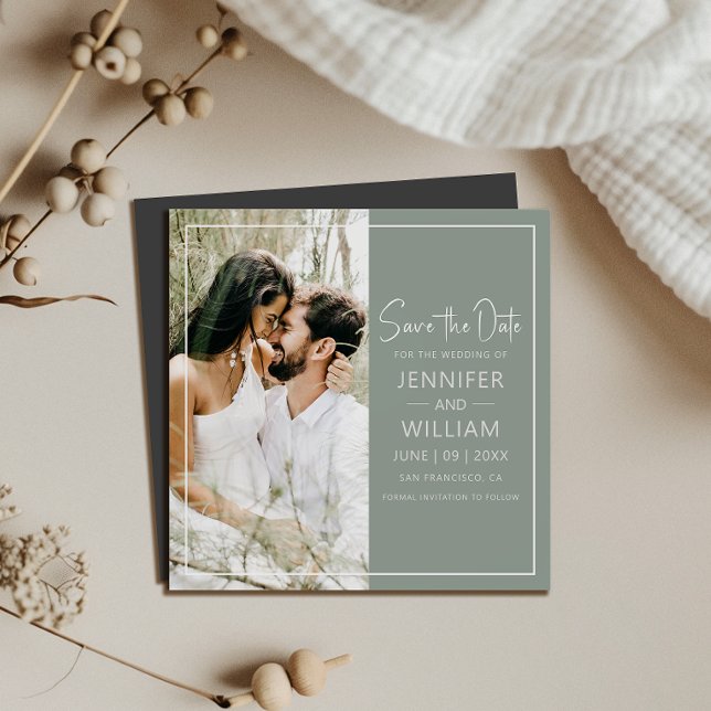 Save the Date Classic Photo Wedding Magnetic (Make your wedding unforgettable with a Save the Date magnet—stylish, practical, and easy to display!)