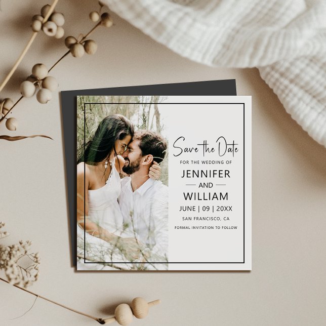 Save the Date Classic Photo Wedding Magnetic (Make your wedding unforgettable with a Save the Date magnet—stylish, practical, and easy to display!)