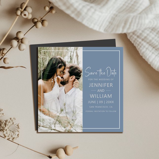 Save the Date Classic Photo Wedding Magnetic (Make your wedding unforgettable with a Save the Date magnet—stylish, practical, and easy to display!)