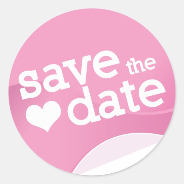 save the date classic round sticker (Front)