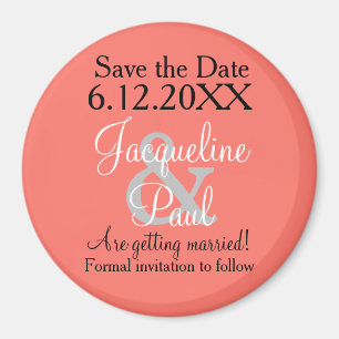 Save the Date Coral Magnets