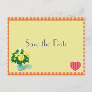 Save the date country style wedding announcement postcard