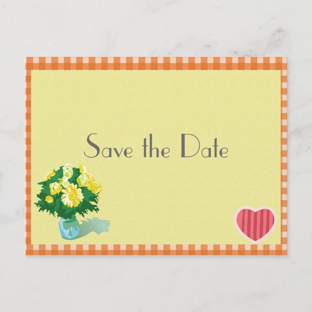 Save the date country style wedding announcement postcard (Front)