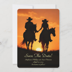 Save the Date Country Western Cowboy Cowgirl  Invitation