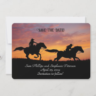 Save the Date Country Western Cowboy Cowgirl  Invitation