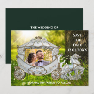 Save the Date - Couple in the Carriage - Photo Invitation