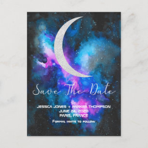 Save the Date   Cresent Moon Watercolors Postcard