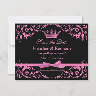 Save the Date Crown Pink