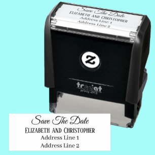 Save The Date Custom Name Return Address Self-inking Stamp