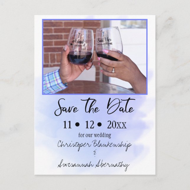  Save The Date Custom Photo Simple Marriage Announcement Postcard (Front)