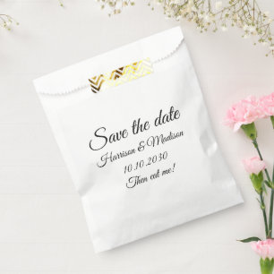 Save the Date custom script wedding announcement Favour Bags