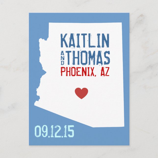 Save the Date - Customisable - Arizona Announcement Postcard (Front)