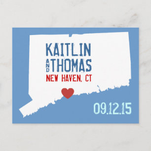 Save the Date - Customisable - Connecticut Announcement Postcard