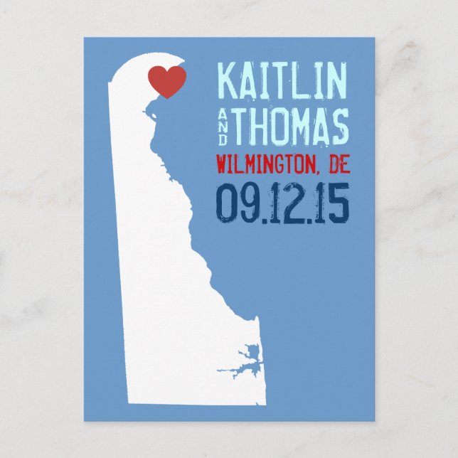 Save the Date - Customisable - Delaware Announcement Postcard (Front)