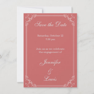 Save the Date Customisable Engagement Fancy Frame 