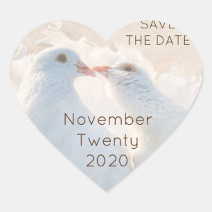 Save the Date customisable Heart Sticker