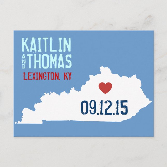 Save the Date - Customisable - Kentucky Announcement Postcard (Front)