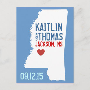 Save the Date - Customisable - Mississippi Announcement Postcard