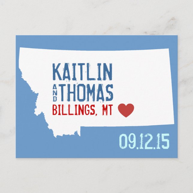 Save the Date - Customisable - Montana Announcement Postcard (Front)