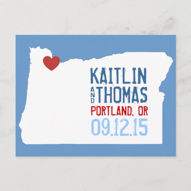 Save the Date - Customisable - Oregon Announcement Postcard (Front)