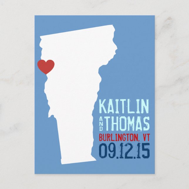 Save the Date - Customisable - Vermont Announcement Postcard (Front)