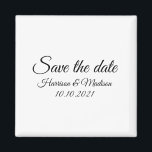 Save the Date, customise text Wedding Announcement Magnet<br><div class="desc">Save the Date,  customise text black white Wedding Announcement magnet</div>