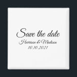 Save the Date, customise text Wedding Announcement Magnet<br><div class="desc">Save the Date,  customise text black white Wedding Announcement magnet</div>