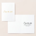 Save the Date, customise text Wedding Foil Card<br><div class="desc">Save the Date,  customise text black white Wedding Announcement Foil Card</div>