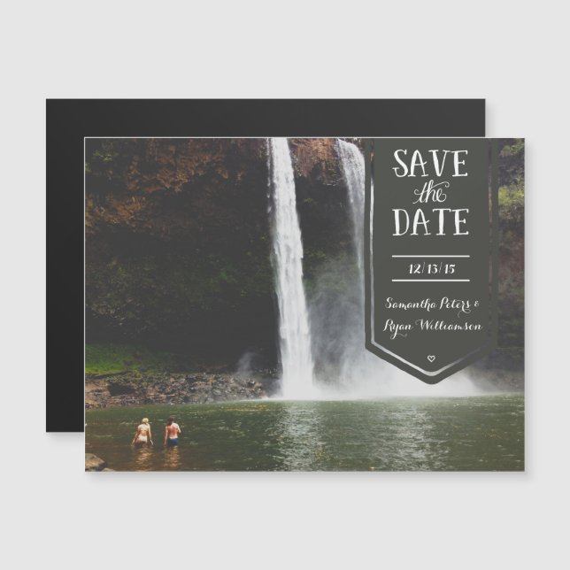 Save the Date, cute modern custom photo magnet (Front/Back)
