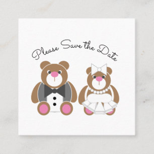 Save the date cute teddy bear calling card