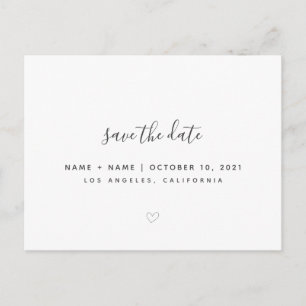 Save the Date Cute Wedding Announcement Postcard