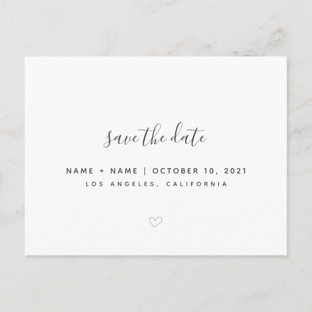 Save the Date Cute Wedding Announcement Postcard (Front)