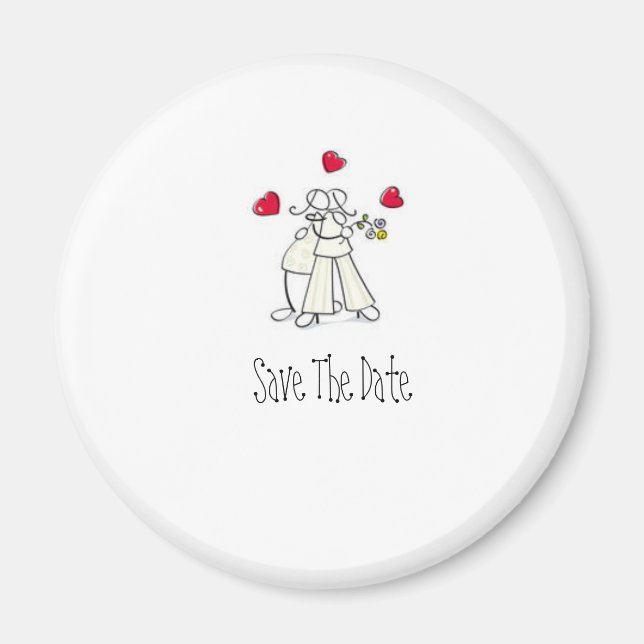 Save the Date Cute wedding magnets Personalized (Front)