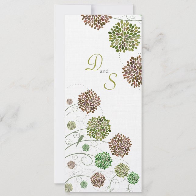 Save the Date Dahlia Garden Monogram Announcement (Front)