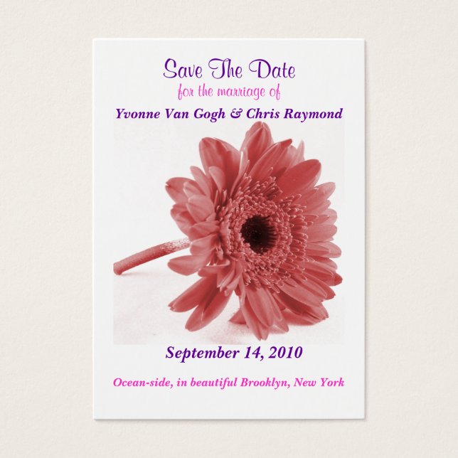 Save The Date Daisy Dusty Rose (Front)