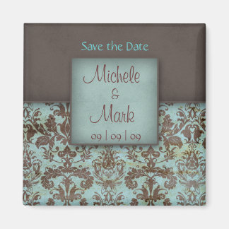 Save the Date Damask Magnet