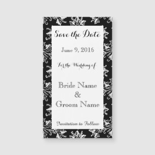 Save the Date Damask Pattern Custom Magnetic Card