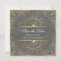 Save the date, Dazzling Grey and Gold Wedding