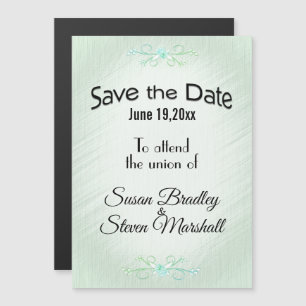 Save the Date Delicate Green Magnetic Invitation