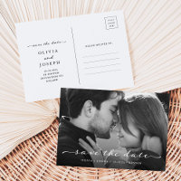 Save the Date | Delicate Script and Photo