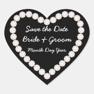 Save the Date Diamond heart Sticker