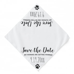 Save the Date Dog Wedding Announcement Bandana